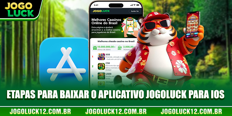 Etapas para baixar app JOGOLUCK para iOS Etapas para baixar app JOGOLUCK para iOS
