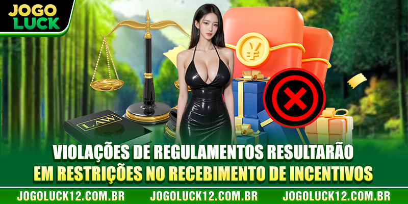 Violações de regulamentos resultarão em restrições no recebimento de incentivos Violações de regulamentos resultarão em restrições no recebimento de incentivos
