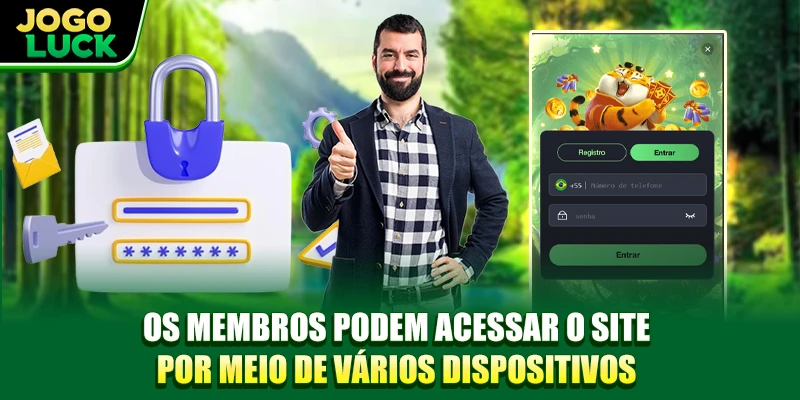 Os membros podem acessar o site por meio de vários dispositivos